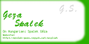 geza spalek business card